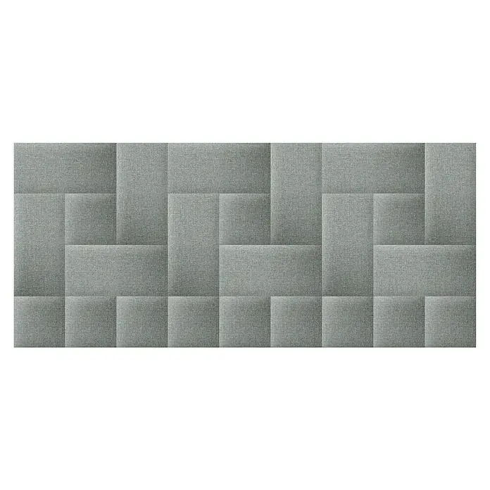 Fllow Wandpolster Inari - Grau, L x B: 30 x 30 cm - Graue, gepolsterte Wandpaneele mit strukturiertem Stoffbezug in einem geometrischen Muster. Ein stilvolles und modernes Designelement für Innenräume.