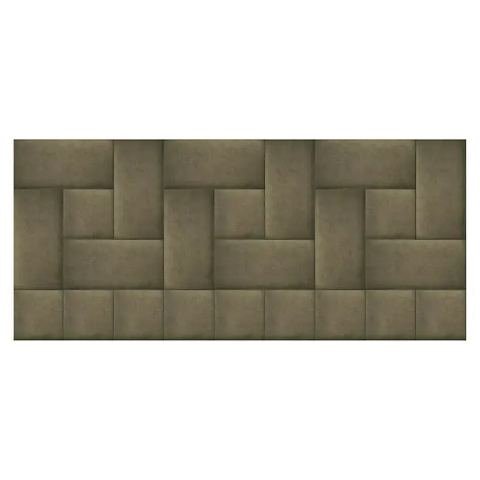 Fllow Wandpolster Velvet - Taupe, L x B: 30 x 30 cm - Attraktive Wandpaneele mit rechteckigem Muster in Erdtönen, die eine elegante und moderne Textur für Innenräume schaffen.