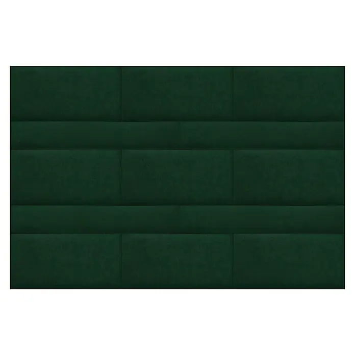 Fllow Wandpolster Velvet - Grün, L x B: 90 x 15 cm - Dunkelgrüne Wandpaneele mit rechteckigen Formen, die eine strukturierte und moderne Oberfläche erzeugen, ideal für Innenräume.