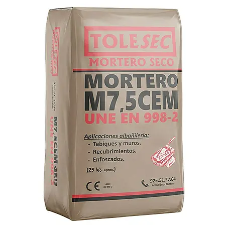 BHS Madrid  Mortero de cemento Tolesec M-7,5