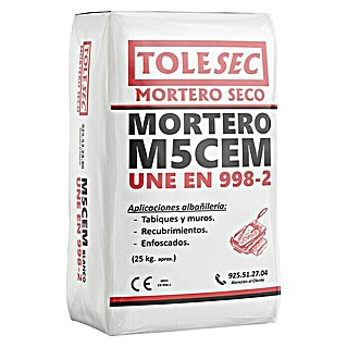 BHS Madrid Mortero de cemento Tolesec M-5 (25 kg, Blanco)