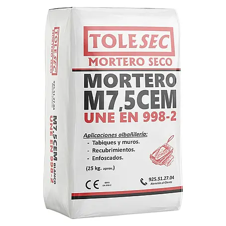 BHS Madrid  Mortero de cemento Tolesec M-7,5