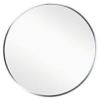 Rahmenspiegel Levi (Durchmesser: 80 cm, Silber, Metall)