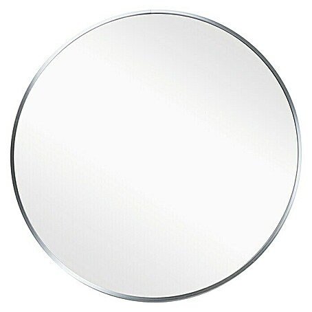 Rahmenspiegel Levi (Durchmesser: 80 cm, Silber, Metall)