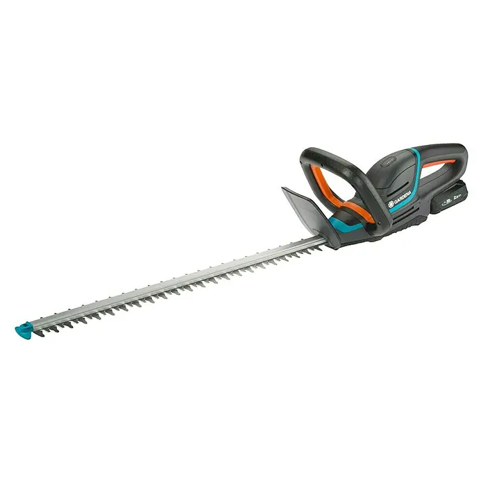 Gardena Power for All 18V Akku-Heckenschere ComfortCut 60 - 18 V, Li-Ionen, 1 Akku, Schwertlänge: 60 cm - Abbildung einer GARDENA Akku-Heckenschere für den präzisen und kabellosen Heckenschnitt im Garten.
