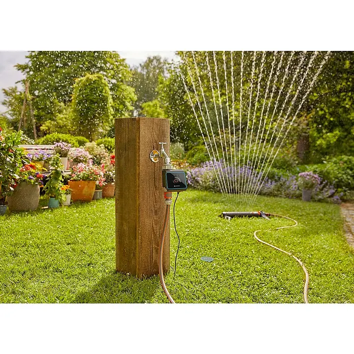 Gardena Bewässerungscomputer Bluetooth - Bewässerungsdauer: 1 min - 480 min - Ein intelligentes Bewässerungssystem im Garten mit einem Gardena-Bewässerungscomputer für eine effiziente Gartenbewässerung.