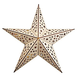 Estrella LED (Diámetro: 60 cm, Marrón, Blanco cálido, 20 luces, Para interior)
