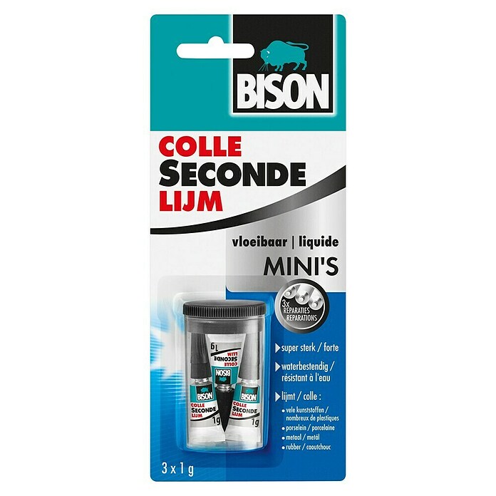 Bison Secondelijm Vloeibaar Mini's (3 g, Totaal aantal stuks: 3 st.) | BAUHAUS