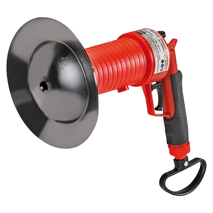 Rothenberger Industrial Pressluft-Rohrreiniger - 4 bar, 5 -tlg. - Bild einer Rothenberger Industrial Druckluftpumpe zur Rohrreinigung, ideal für Abflussverstopfungen.