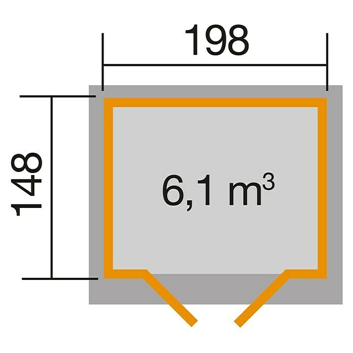 Weka Gerätehaus 325192 x 200 cm, Holz, 2,949 m², Wandstärke: 19 mm, Natur Unknown