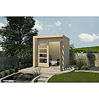 Weka Gartenhaus Designhaus 262 A (Außenmaß inkl. Dachüberstand (B x T): 214 x 215 cm, Holz, Natur)