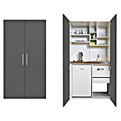 Respekta Schrankküche SKWGS (104 cm, Mit Duo-Kochmulde, Grau)
