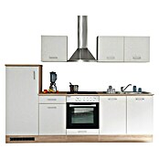 Respekta Küchenzeile KB270ENWPC (Breite: 270 cm, Mit Elektrogeräten, Weiß)