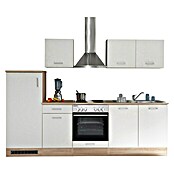 Respekta Küchenzeile KB280ENWP (Breite: 280 cm, Mit Elektrogeräten, Weiß)