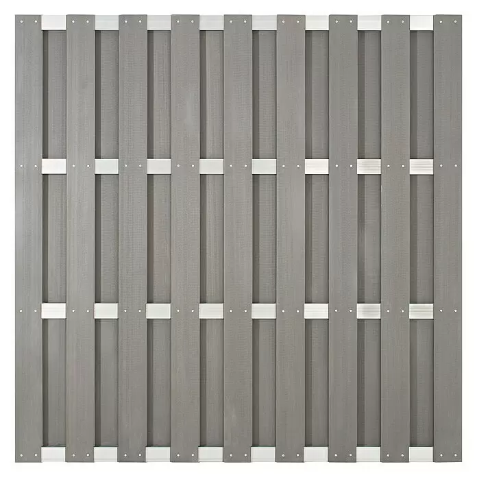 Sichtschutzelement Ibiza Alu - 180 x 180 cm, Aluminium, Grau - Vorderansicht