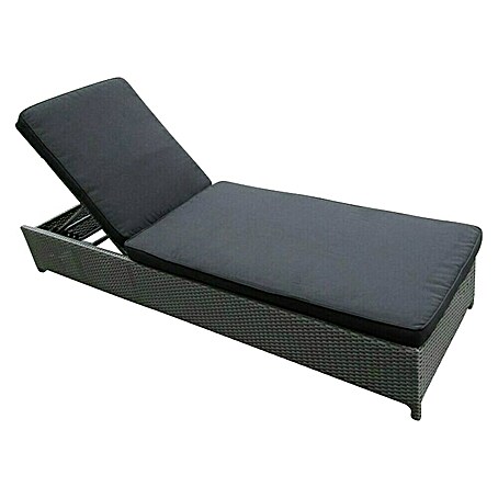 Sunfun Neila Tumbona de jardín (L x An x Al: 198 x 62 x 29 cm, Antracita, Aluminio, Barra antivuelco)