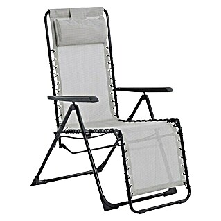 Relax Sklopiva stolica s pozicijama (Sive boje, 88 x 64 x 110 cm)