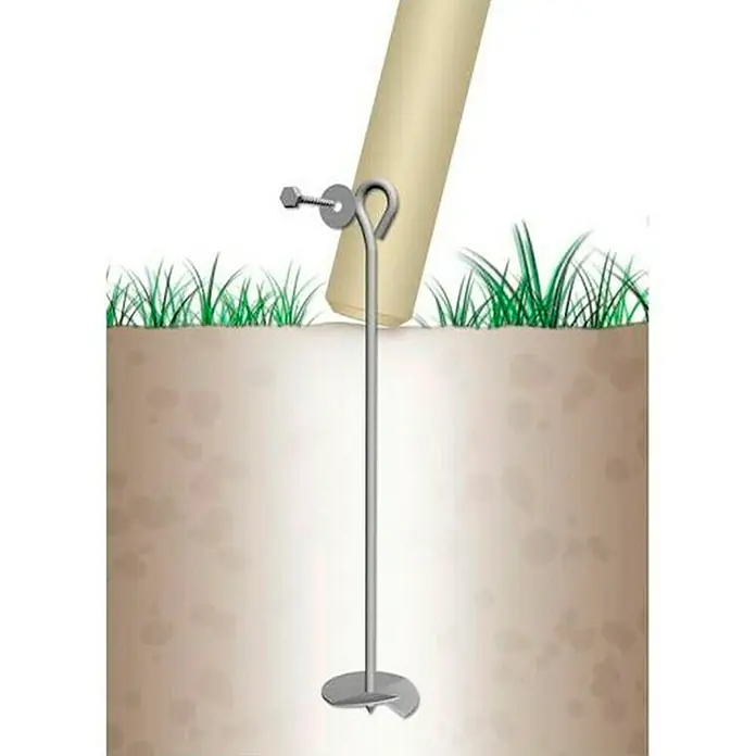 Schaukelanker - Länge: 52 cm, Stahl, Verzinkt - Illustration eines Erdnagel-Erdanker-Sets zur Befestigung von Pfosten oder Stangen im Erdreich.