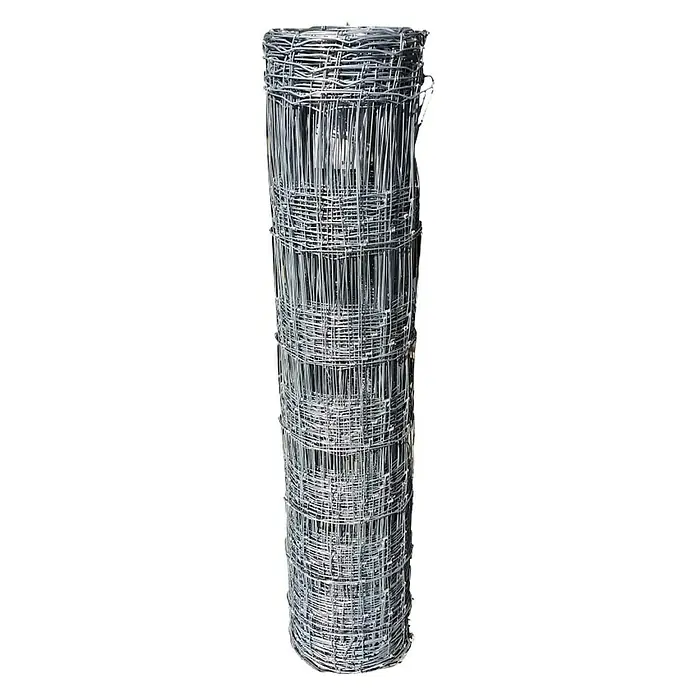 Reta Malla para cerca Ganadera - L x Al: 50 x 1 m, Zincado - Primer plano de un rollo de valla de malla de alambre, ideal para granjas agrícolas o prevención y protección de la vida silvestre.