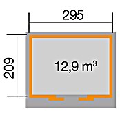 Weka Gartenhaus 225 (Außenmaß inkl. Dachüberstand (B x T): 315 x 249 cm, Holz, Anthrazit/Weiß, 6,343 m²) | BAUHAUS