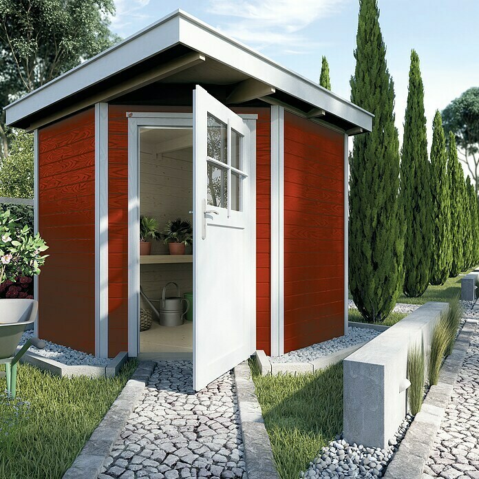 Weka Gartenhaus Niklas (Außenmaß inkl. Dachüberstand (B x T): 420 x 260 cm,  Holz, Natur) | BAUHAUS
