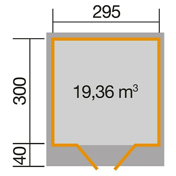cm, Gartenhaus (B Grau/Weiß) Holz, 179 | x BAUHAUS 375 inkl. Dachüberstand (Außenmaß x T): 356 Weka