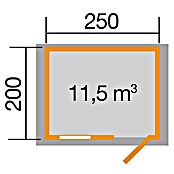 Weka Gartenhaus Premium 28 FT (Außenmaß inkl. Dachüberstand (B x T): 300 x 234 cm, Holz, Natur, 5 m²) | BAUHAUS