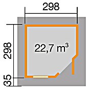 Weka Gartenhaus Designhaus 213+ (Außenmaß inkl. Dachüberstand (B x T): 338 x 338 cm, Holz, Schwedenrot/Weiß, 8,88 m²) | BAUHAUS