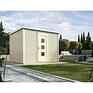 Weka wekaLine 377 Gartenhaus x 339 cm, (Außenmaß inkl. Holz, Dachüberstand m²) BAUHAUS Designhaus | (B x 8,88 T): 172 Anthrazit/Weiß