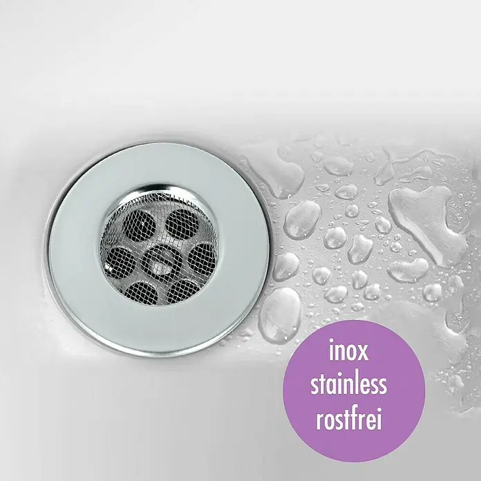 Metaltex Haarfangsieb - Durchmesser: 7,5 cm - Abfluss-Sieb aus Edelstahl mit runder Form und feinen Maschen, um Verstopfungen zu verhindern.\n