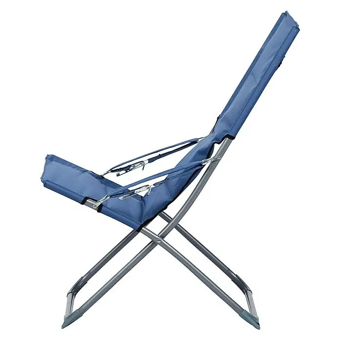 Campingstuhl - Ombre Blue, Klappbar - Blauer Klappstuhl mit Metallrahmen für den Außenbereich. Bequeme und tragbare Sitzgelegenheit für Camping oder Garten.