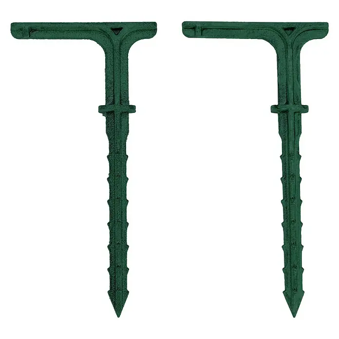 Garantia Pflanzglocke SUNNY - Höhe: 30 cm, Kunststoff - Zwei grüne Rasenmarkierungsstifte, die zur Kennzeichnung von Bereichen oder zur Unterstützung von Pflanzen im Garten verwendet werden.