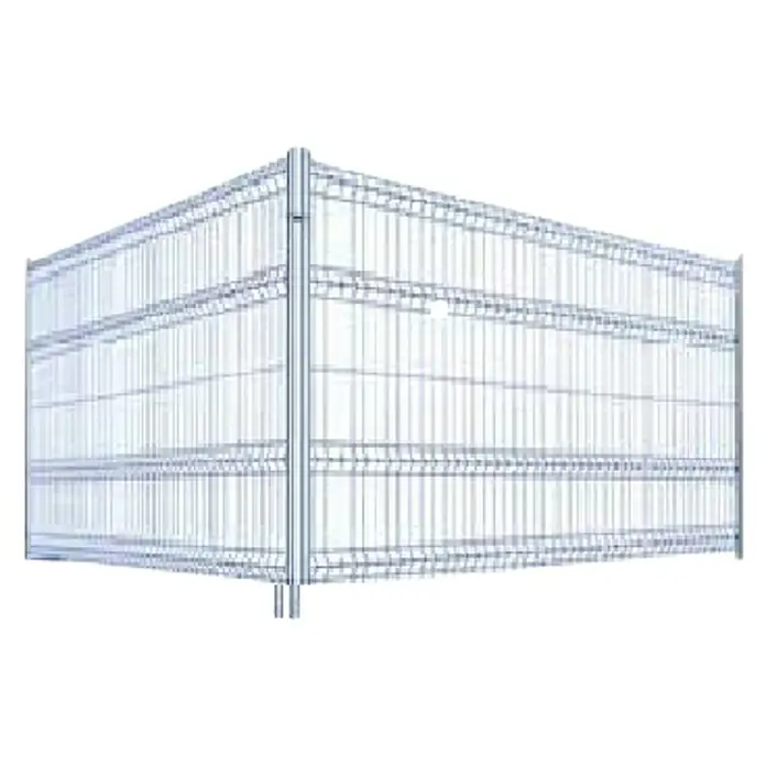 BHS Valencia Valla de obra - L x Al: 3,5 x 1,9 m - Vista de una valla metálica industrial con elegantes barras verticales y refuerzos horizontales, ideal para fines de seguridad.