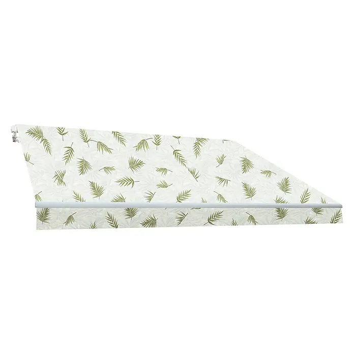 SmartSun Toldo de brazos extensibles Original Kit Tropical - Ancho: 3 m, Caída: 2 m - Una imagen encantadora de un toldo con un diseño de hojas tropicales, ideal para sombrear con estilo las áreas exteriores.