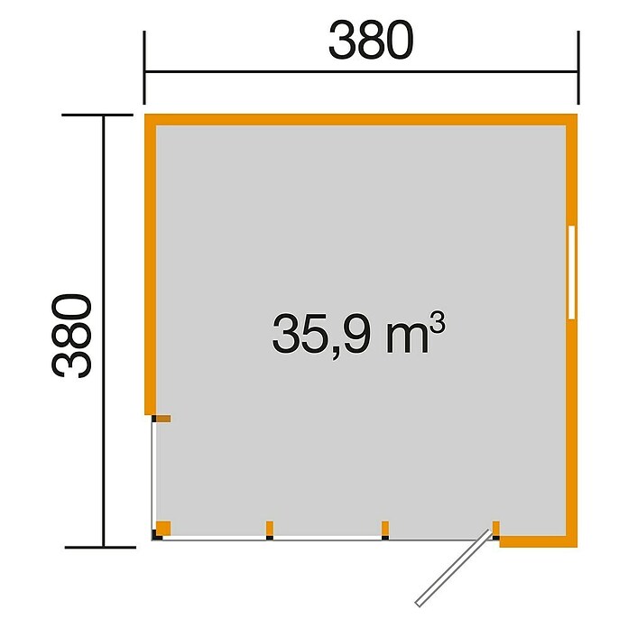 Weka Gartenhaus Designhaus Cubilis (Außenmaß inkl. Dachüberstand (B x T): 388 x 394 cm, Holz, Natur) | BAUHAUS