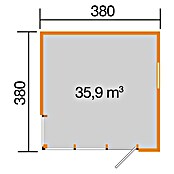 Weka Gartenhaus Designhaus Cubilis (Außenmaß inkl. Dachüberstand (B x T): 388 x 394 cm, Holz, Natur) | BAUHAUS