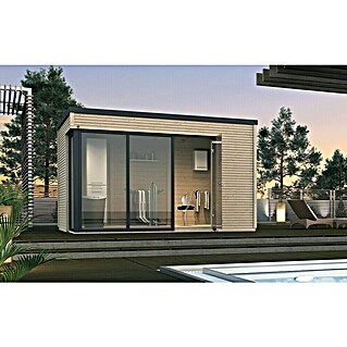 Weka Gartenhaus Designhaus Cubilis (Außenmaß inkl. Dachüberstand (B x T): 388 x 394 cm, Holz, Natur)