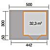 Weka Gartenhaus Designhaus 126 A+ (Außenmaß inkl. Dachüberstand (B x T): 500 x 377 cm, Holz, Schwedenrot/Weiß, 13,304 m²) | BAUHAUS