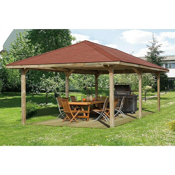 Weka Pavillon Gartenoase 651 B (L x B: 433 x 778 cm, Mit Dachschindeln) | BAUHAUS