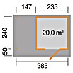 Weka wekaLine Gartenhaus Designhaus 172 + Anbau 150 cm (Außenmaß inkl. Dachüberstand (B x T): 424 x 316 cm, Holz, Natur, 9,278 m²) | BAUHAUS