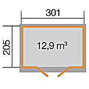 Weka Gartenhaus 218 (Außenmaß inkl. Dachüberstand (B x T): 320 x 239 cm, Holz, Anthrazit/Weiß, 6,17 m²) | BAUHAUS