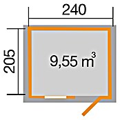 Weka Gartenhaus 123 (Außenmaß inkl. Dachüberstand (B x T): 306 x 239 cm, Holz, Natur, 4,941 m²) | BAUHAUS