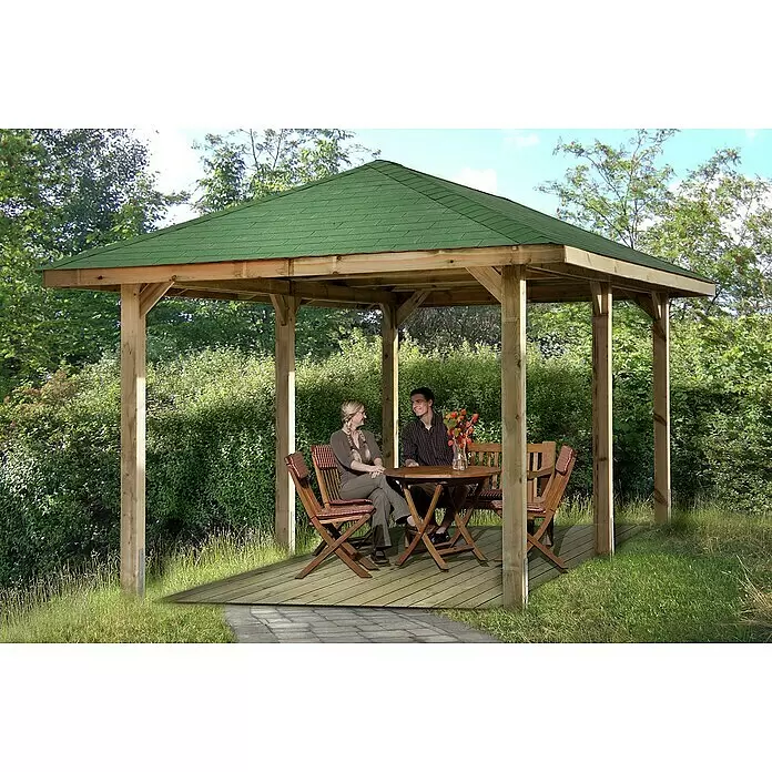 Weka Pavillon Gartenoase 651 B - L x B: 333 x 584 cm - Stimmungsaufnahme