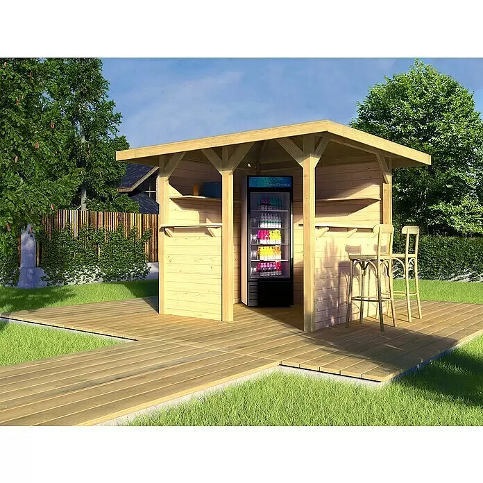 Weka Gartenlaube 657 Set - 262 x 262 x 230 cm, Braun - Stimmungsaufnahme