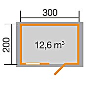 Weka Gartenhaus Premium 28 FT (Außenmaß inkl. Dachüberstand (B x T): 380 x 234 cm, Holz, Natur) | BAUHAUS