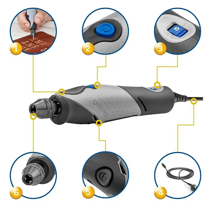 Dremel Elektro-Multifunktionswerkzeug 2050 Stylo+ - 9 W - Dremel-Multifunktionswerkzeug im Detail. Der vielseitige Dremel mit unterschiedlichen Aufsätzen und Funktionen für verschiedenste Anwendungen.