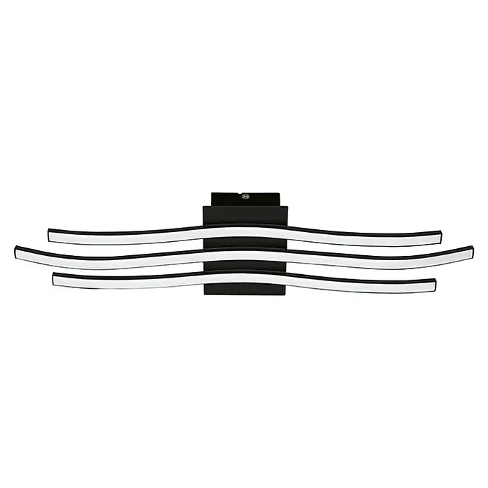 Eglo LED-Wand- & Deckenleuchte - 21 W, L x B x H: 65 x 13 x 4,5 cm, Schwarz/Weiß, Warmweiß - Moderne LED-Wandleuchte mit schwarzer Halterung und geschwungenen, leuchtenden Elementen. Stilvolle Beleuchtung für jeden Raum.