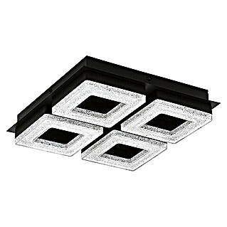 Eglo Plafón LED para pared y techo Fradelo 1 (16 W, L x An x Al: 28 x 28 x 6 cm, Negro/blanco, Blanco cálido)