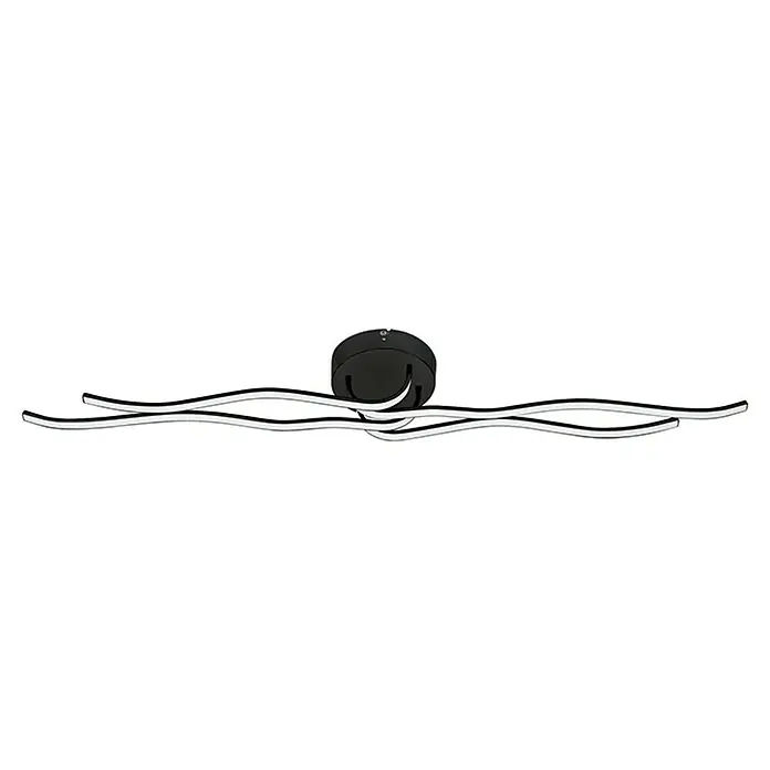 Eglo Plafón LED para pared y techo Roncade 1 - 36 W, L x An x Al: 116 x 18 x 11,5 cm, Negro/blanco, Blanco cálido - Lámpara de techo LED moderna con brazos curvos y base negra para iluminación elegante.