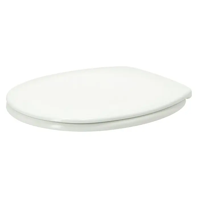 Poseidon WC-Sitz Tampa - Duroplast, Weiß - Ein weißer Toilettensitz mit sanft geschwungenen Formen, ideal für moderne Badezimmer. Der Sitz verspricht Komfort und Hygiene.